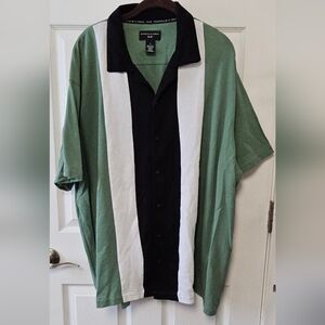 Shaquille O'Neal Green and Black Striped Men's Shirt